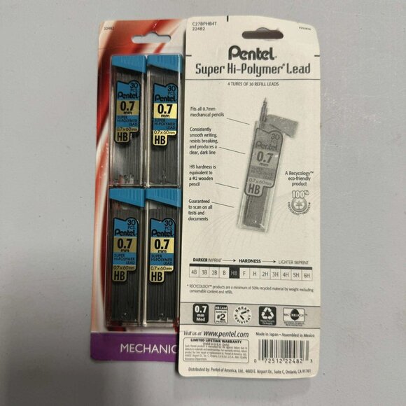 Pentel #2 Mechanical Pencil Lead Refill, 0.7mm, 4ct 2pk - Picture 2 of 5